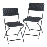 KLAPPSTUHL-SET 2 TLG. Mark - Schwarz, Kunststoff/Metall (45/81/58cm) - [en.casa]
