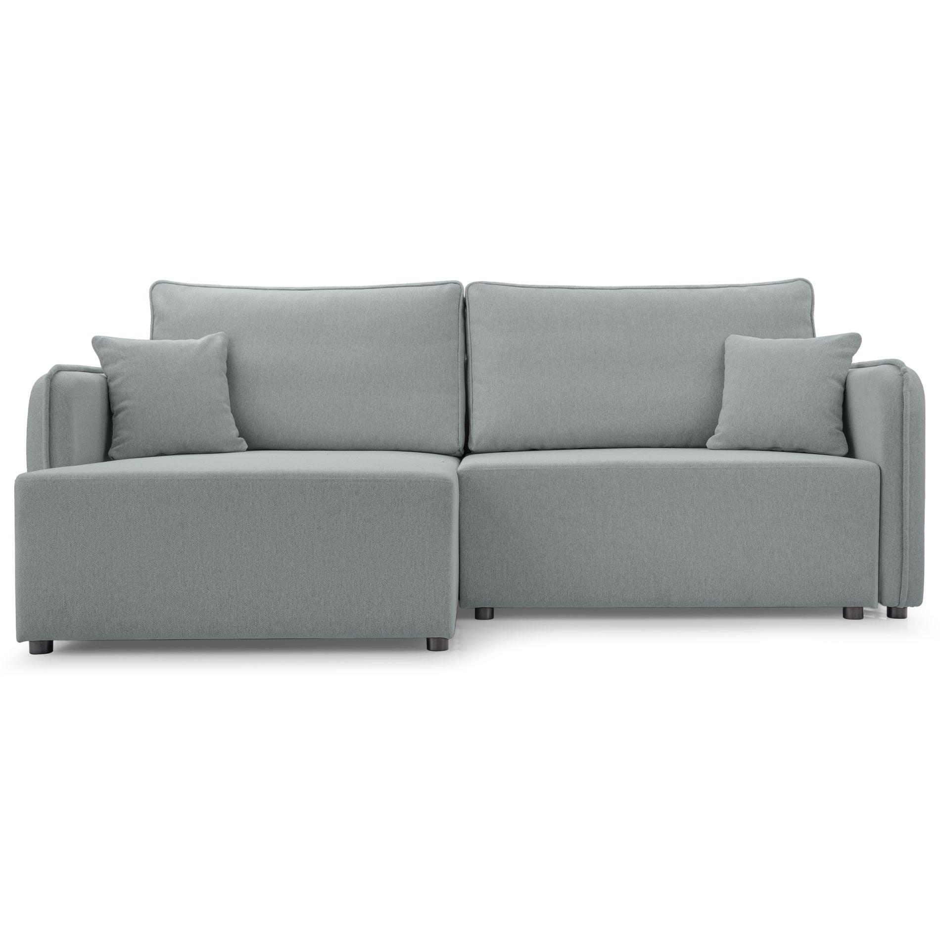ECKSOFA Kassian, Hellgrau Strukturstoff, linksseitig - Hellgrau/Schwarz, Kunststoff/Textil (227/147cm) - Selsey