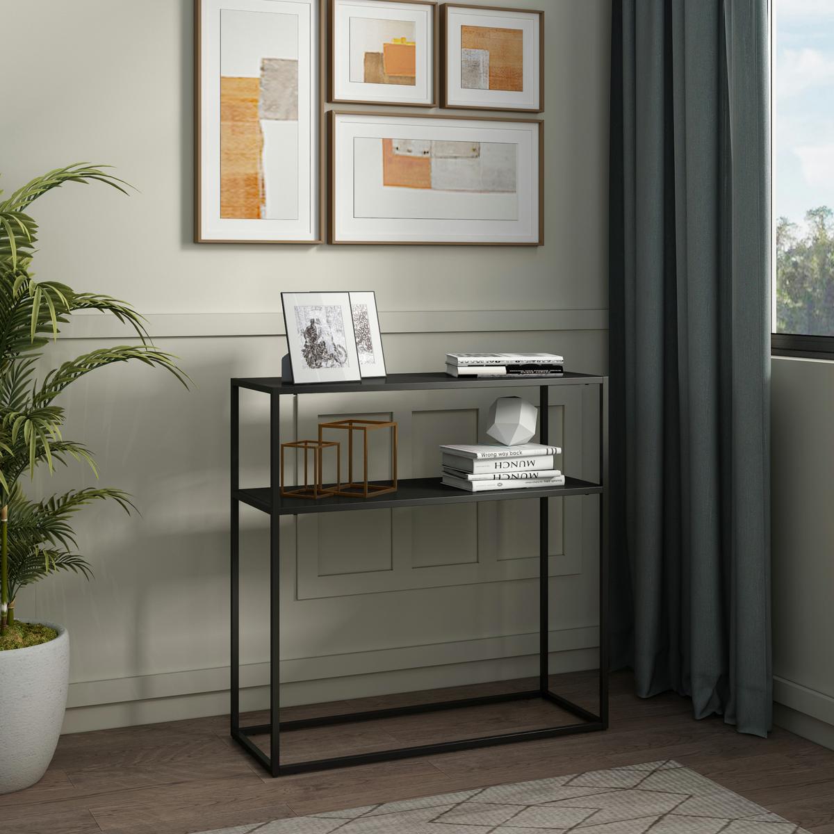 KONSOLENTISCH Kuhmo - Schwarz, Metall (30/80/80cm) - [en.casa]