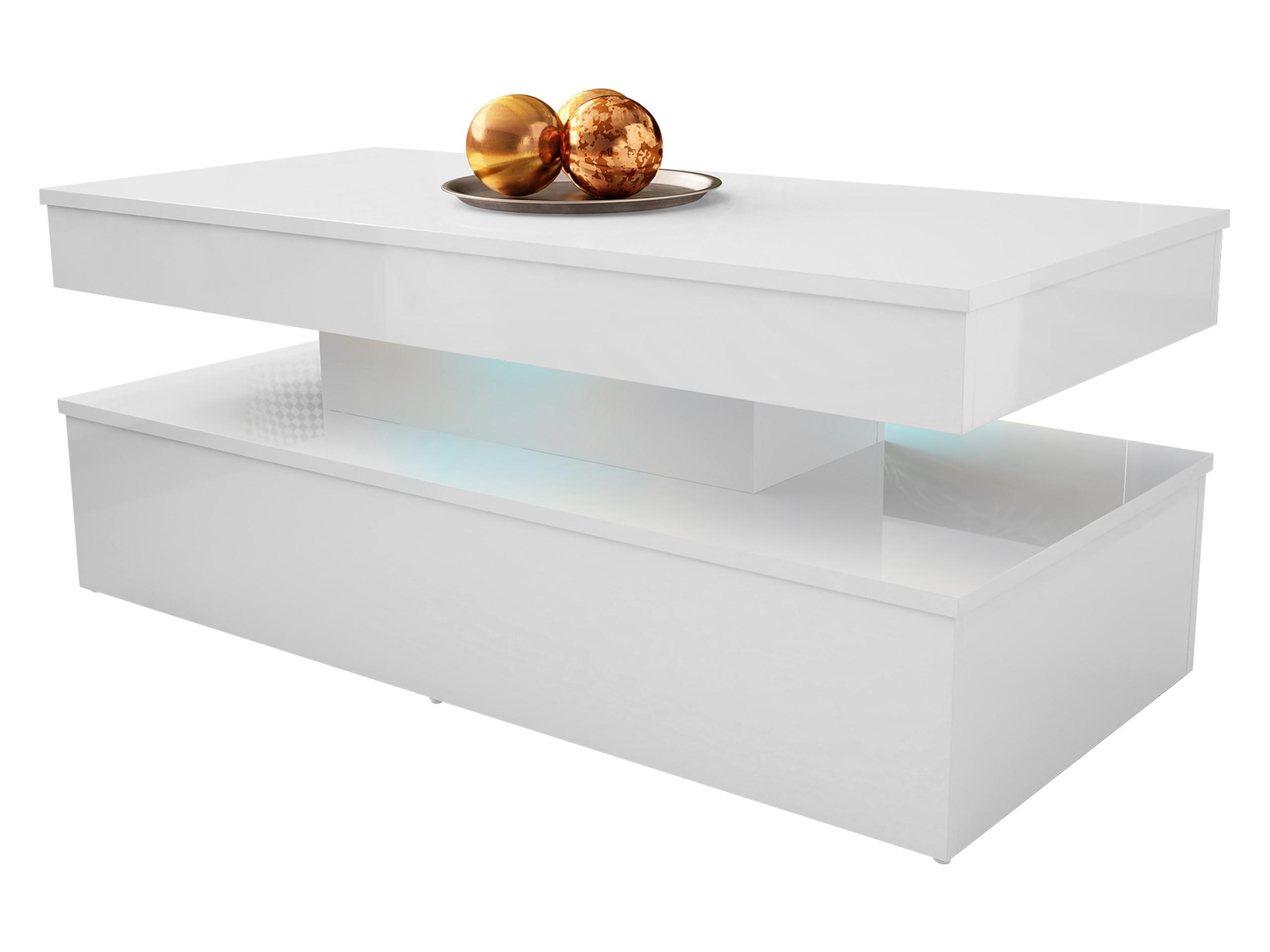 COUCHTISCH 120 Glossa 01 - Weiß, Holzwerkstoff/Kunststoff (55/120/50cm) - MIRJAN24