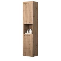 HOCHSCHRANK Asteiche 37 x 190 cm, Badschrank 2-türig - Eichefarben, Holzwerkstoff/Kunststoff (37/190/31cm) - Top.Furn