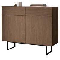 KOMMODE in Nussbaum 115 x 98 cm, Sideboard mit Push-to-Open - Nussbaumfarben/Schwarz, Holzwerkstoff/Metall (115/98/40cm) - Furn.Design