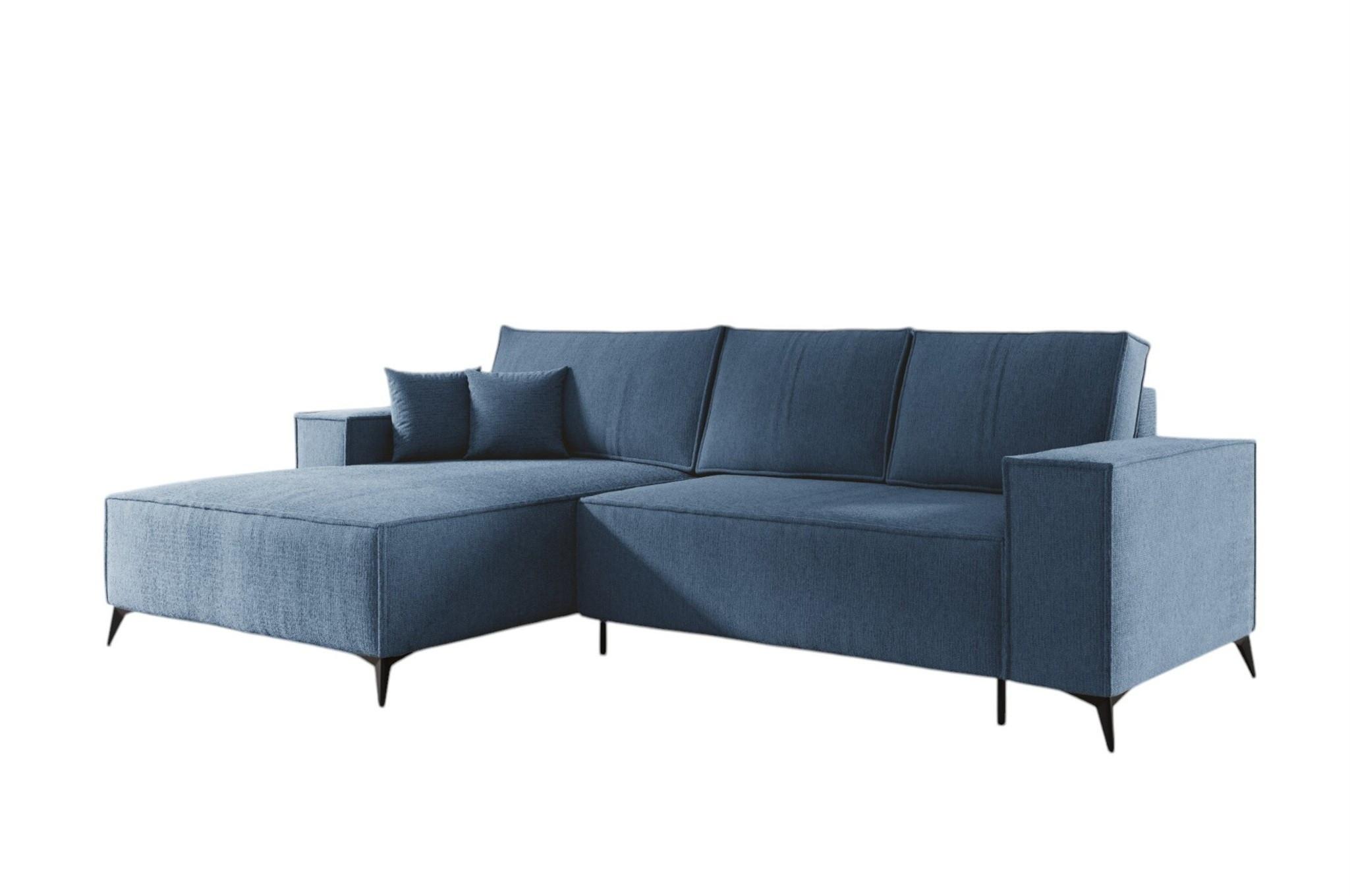 ECKSOFA Fiore - Dunkelblau, Holzwerkstoff/Textil (294/185cm) - Fun Möbel