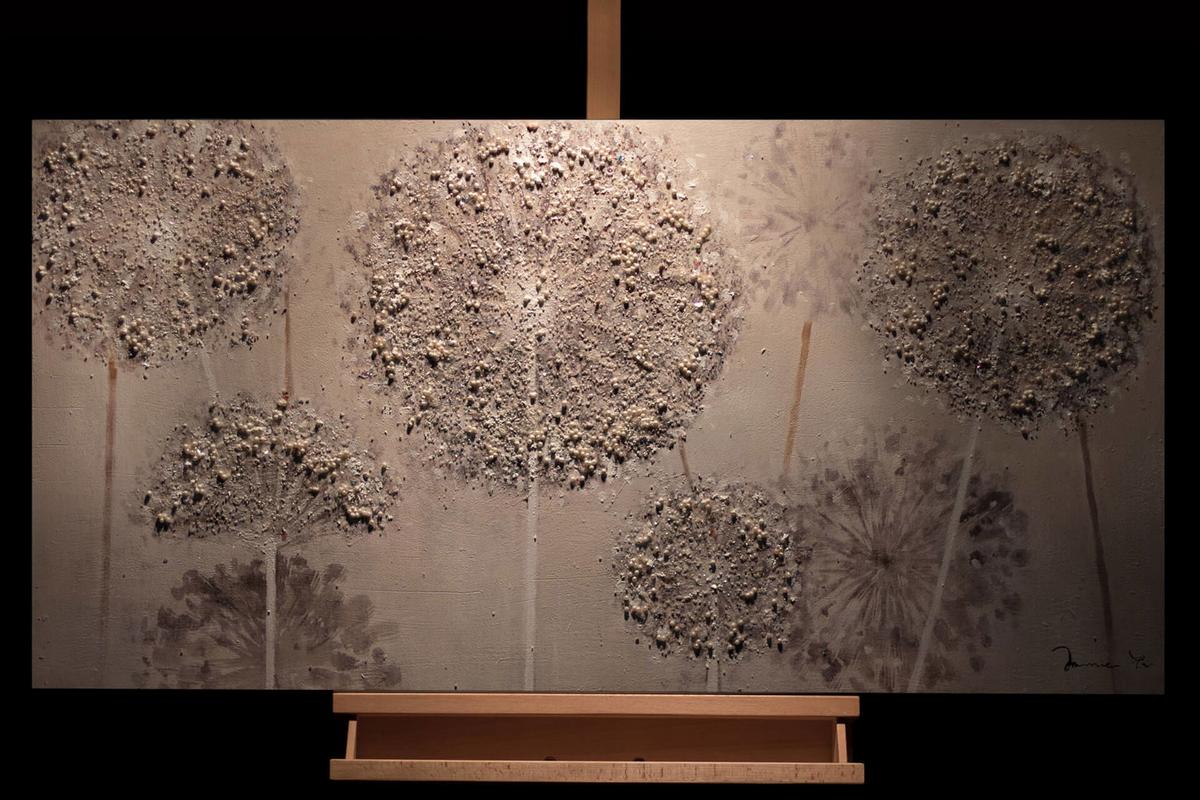 ACRYLBILD HANDGEMALT 120/60 cm - Taupe, Holz/Textil (120/60cm) - KUNSTLOFT