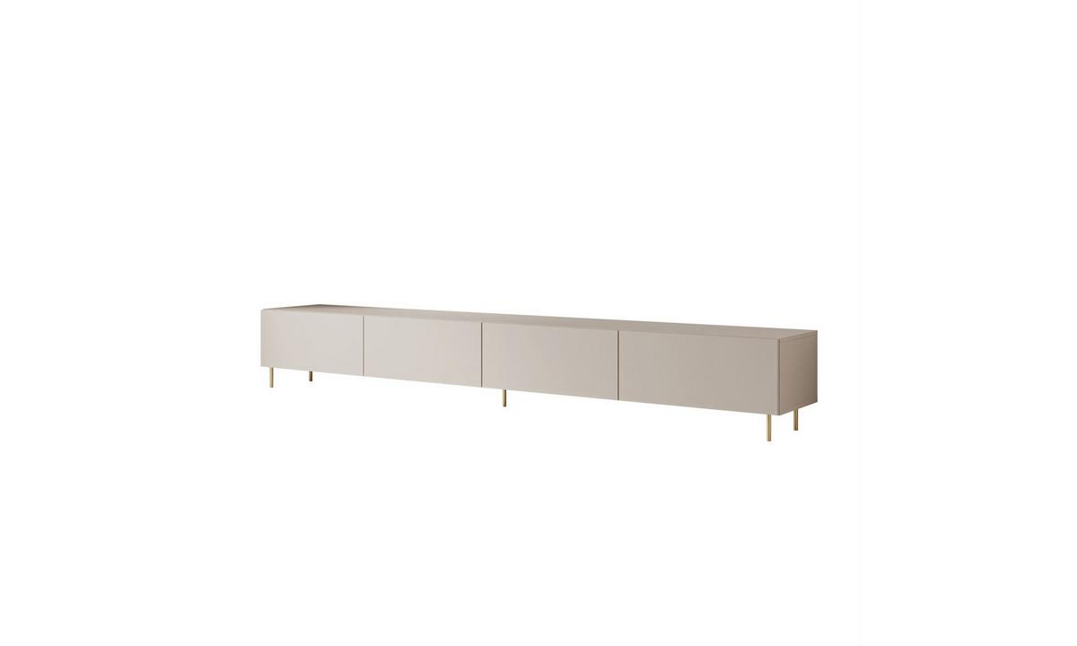 TV-SCHRANK CARMEN MATT 250/40/37 cm Kaschmir gerade Beine Gold gebürstet - Kaschmir/Goldfarben, Holzwerkstoff (250/37/40cm) - Lookway
