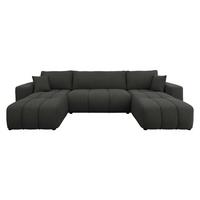WOHNLANDSCHAFT Furyn U - Schwarz, Holz/Kunststoff (312/82/145cm) - MIRJAN24