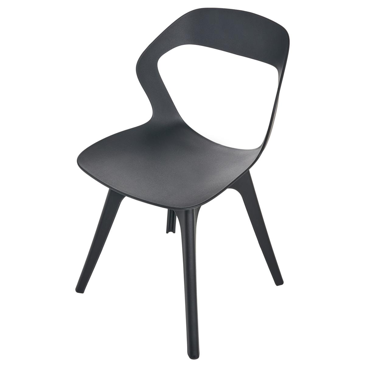 GARTENSTUHL 4er-Set Schwarz Lachania - Schwarz, Kunststoff (47/80/45cm) - Beliani