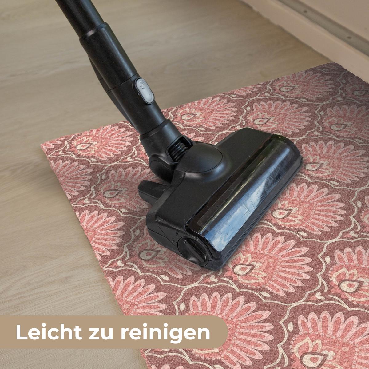 FUSSMATTE Fächermotiv - Muster - Rosa Türmatte 90x60 cm - Altrosa, Kunststoff (90/0.4cm) - MuchoWow