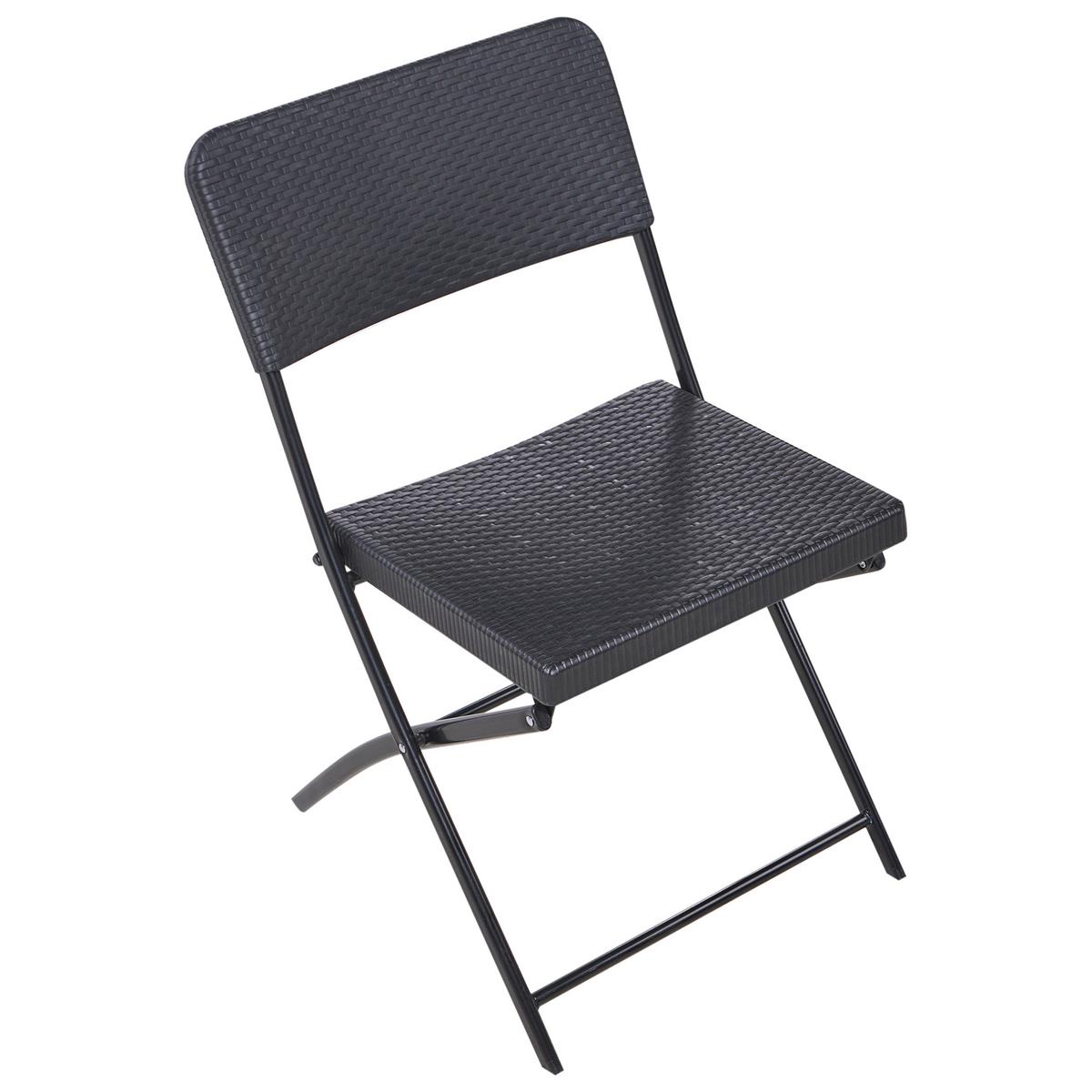 BISTRO-SET klappbar Schwarz Trappeto - Schwarz, Kunststoff - Beliani