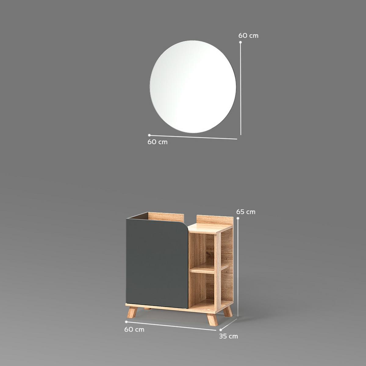 BADMÖBEL-SET Marano Anthrazit 2 Teile - Anthrazit, Holzwerkstoff (35/65/60cm) - Livinity®