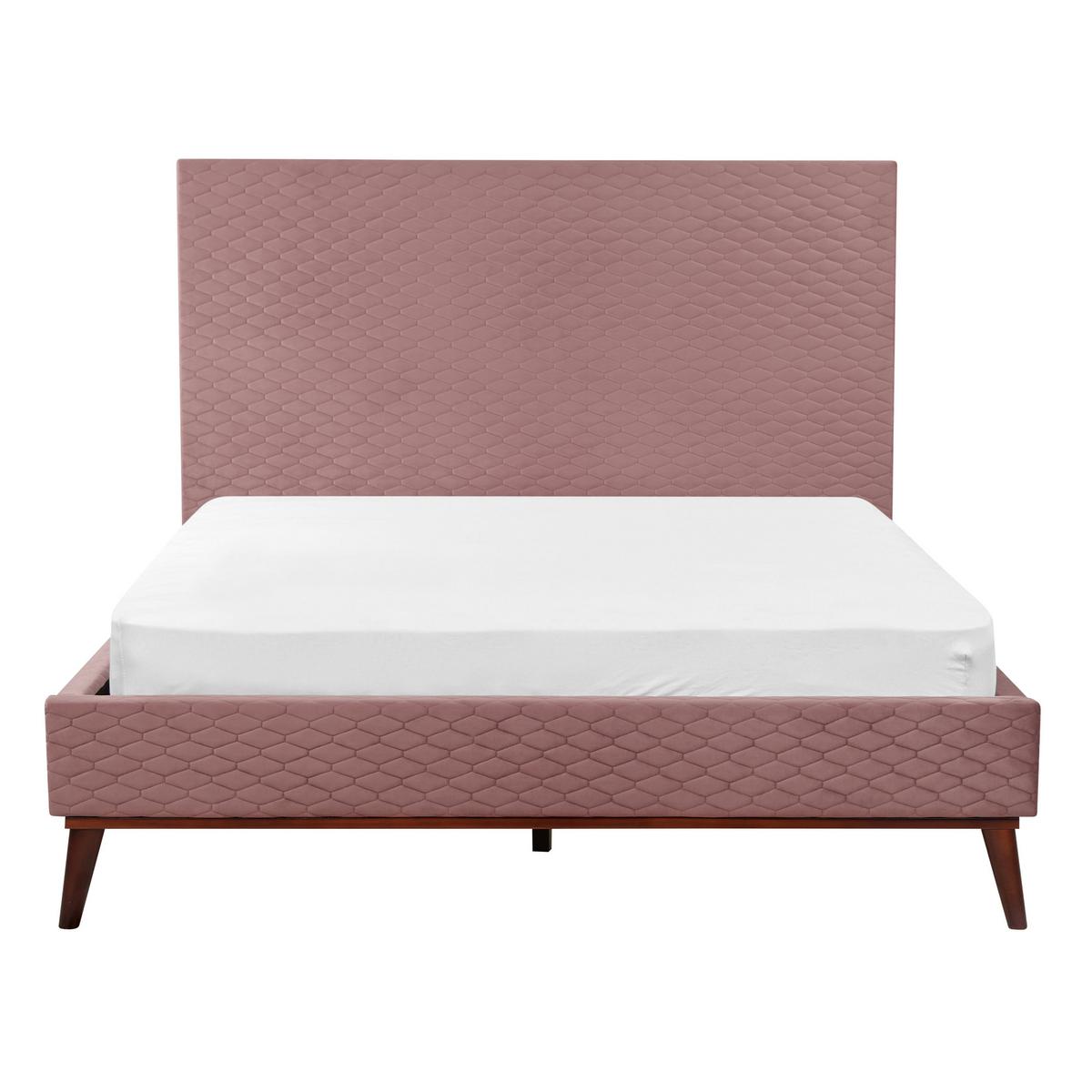 POLSTERBETT mit Lattenrost 140x200 cm Rosa Bayonne - Pink, Textil (140/200cm) - Beliani