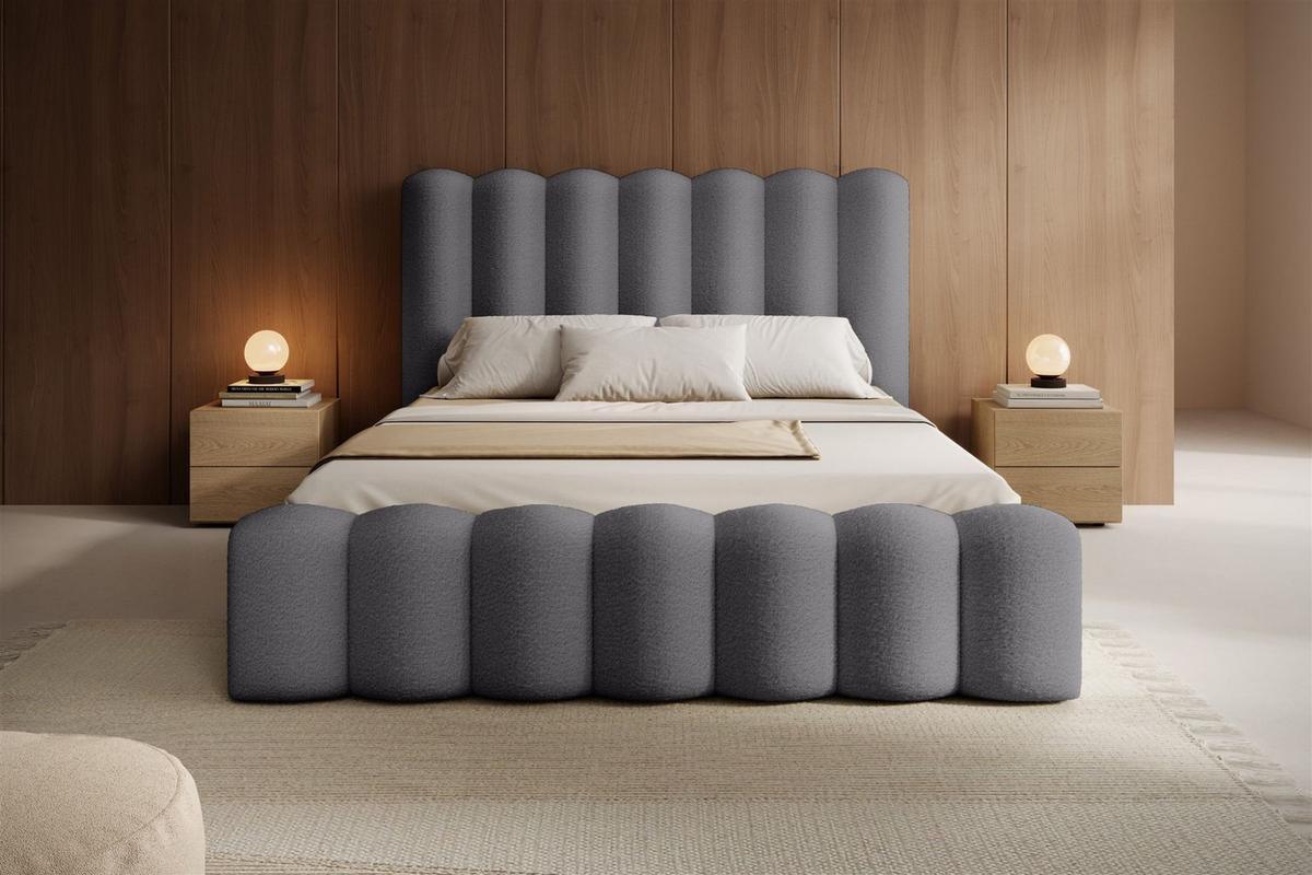 POLSTERBETT Macon In Euphoria - Grau, Holzwerkstoff/Textil (140/200cm) - Fun Möbel