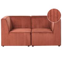 2-SITZER-SOFA Goldbraun Cord Lemvig - Goldfarben/Braun, Textil (166/78/83cm) - Beliani