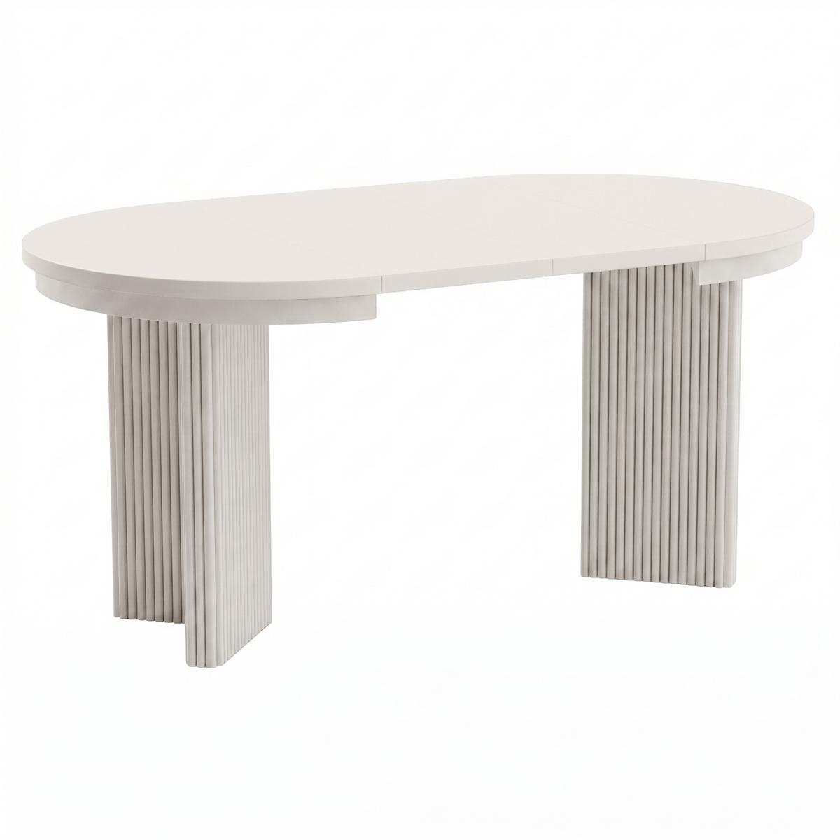 ESSTISCH Prestige runder Design-Tisch, ausziehbar Ø 100–180 cm, Kaschmir+Kaschmir - Kaschmir, Metall (100/100/77cm) - Beautysofa