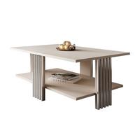 COUCHTISCH SAPHIRA SILVER mit Ablageboden, Kaschmir Matt - Kaschmir, Holzwerkstoff (60/100/40cm) - Lookway