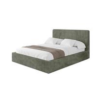 POLSTERBETT mit Bettkasten und Lattenrost, Bett mit Matratze H3/H4 - ALOVA-V1 120x200 Olivgrün - Olivgrün, Holzwerkstoff/Textil (120/200cm) - ALTDECOR