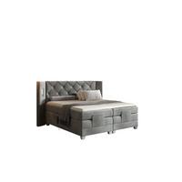 BOXSPRINGBETT Elektrisch Steve - Grau, Holzwerkstoff/Textil (120/200cm) - Fun Möbel
