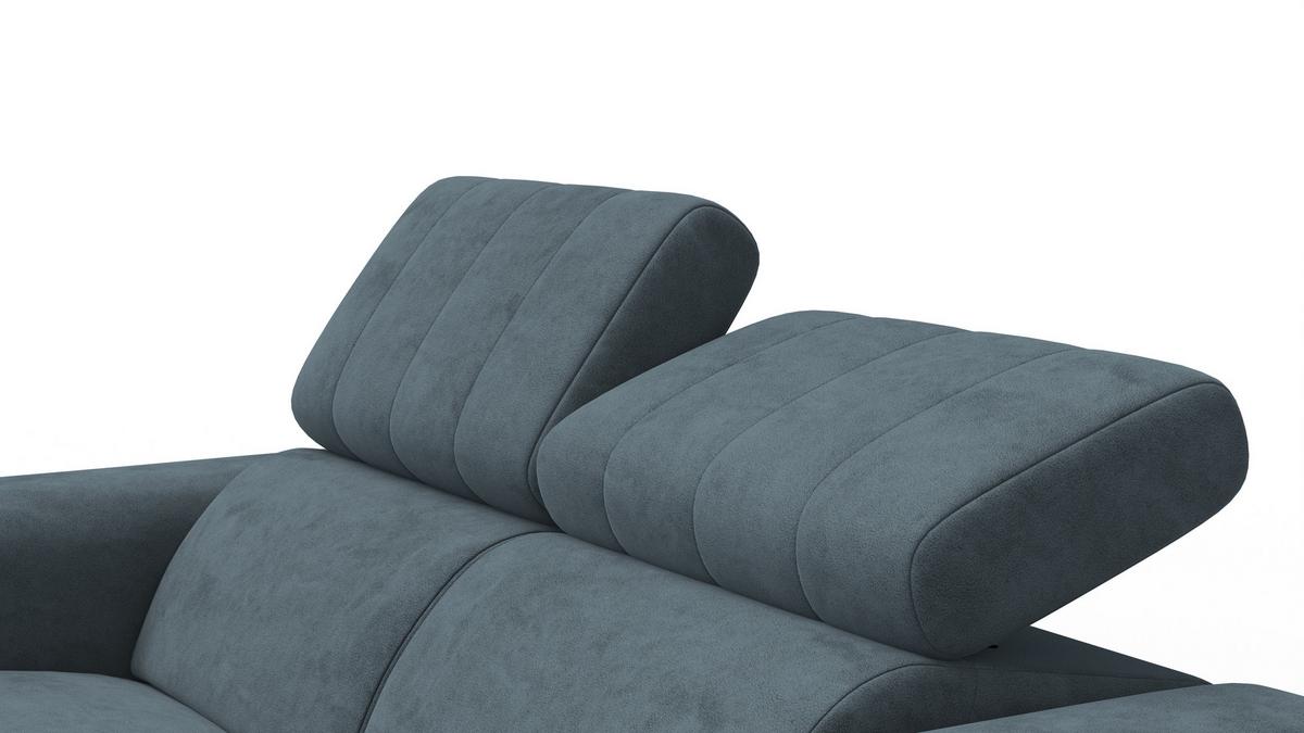 RELAXSOFA NORDEL 2-Sitzer, blaugrau - Blaugrau/Schwarz, Holz/Textil (150/80/105cm) - Wozimo