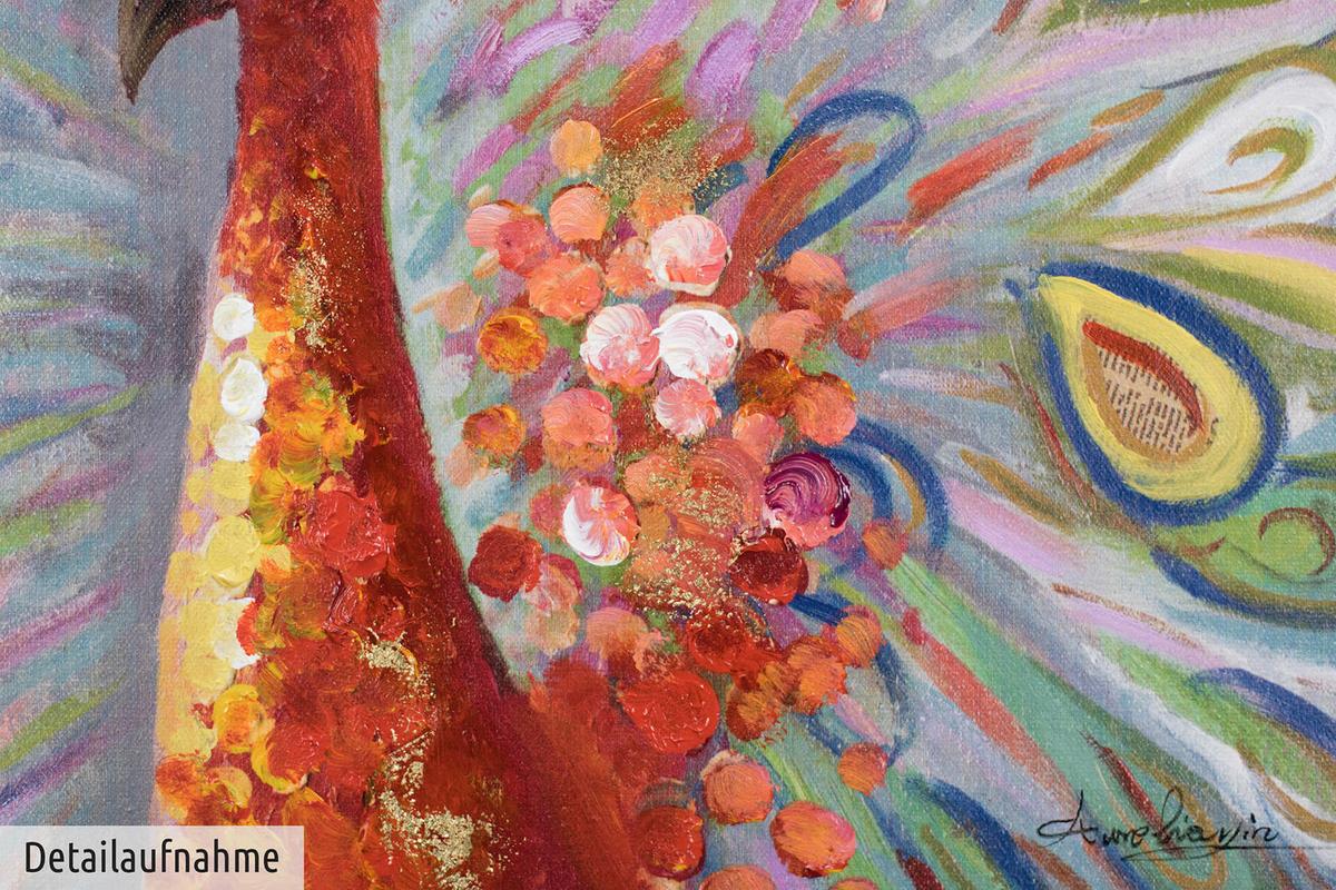 ACRYLBILD HANDGEMALT 70/100 cm - Blau/Gelb, Holz/Textil (70/100cm) - KUNSTLOFT