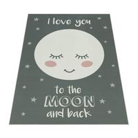 KINDERTEPPICH, mit Mond-Motiv, Grau, 80 x 150 cm - Grau, Textil (150/80cm) - KADIMA DESIGN