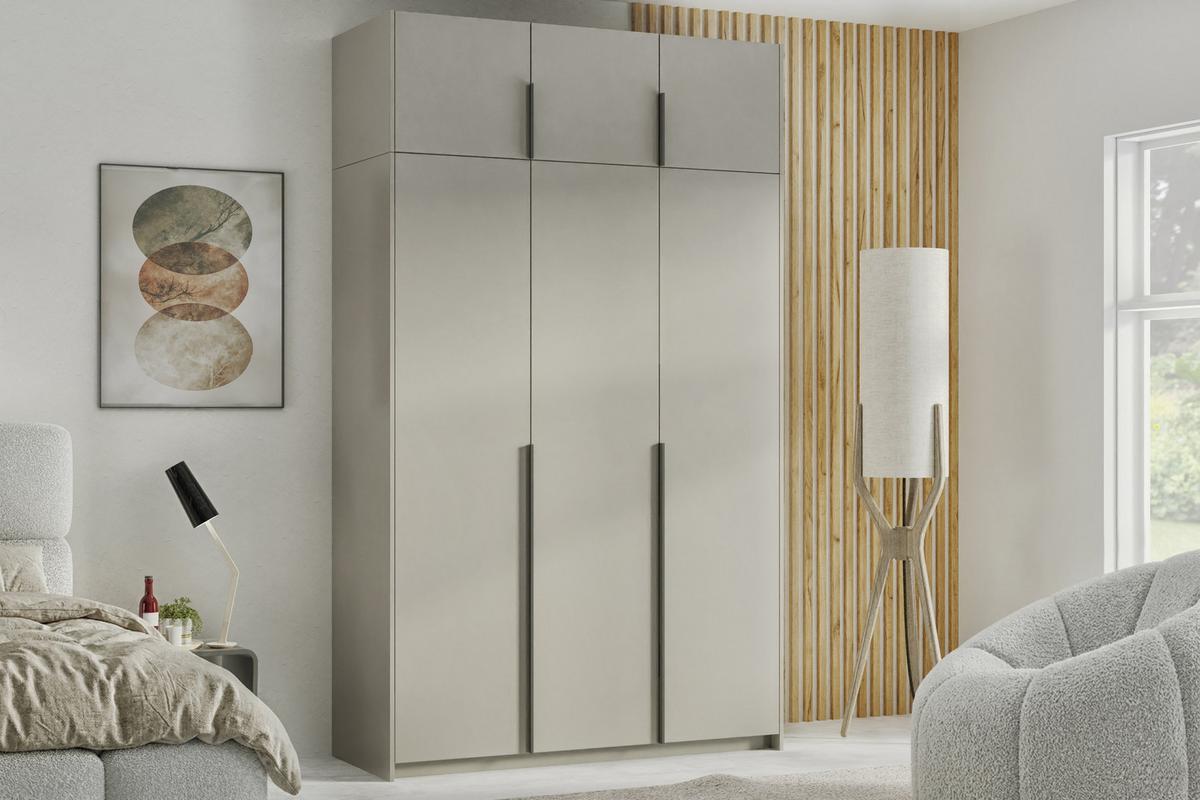 DREHTÜRENSCHRANK AMARA 148/250/58cm 3-türig Kaschmir - Kaschmir, Holzwerkstoff (148/250/58cm) - MASSENO