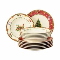 TAFELSERVICE Marieluise Weihnachtsnostalgie bunt 12-tlg. - Multicolor, Keramik (2/2/2cm) - Seltmann Weiden
