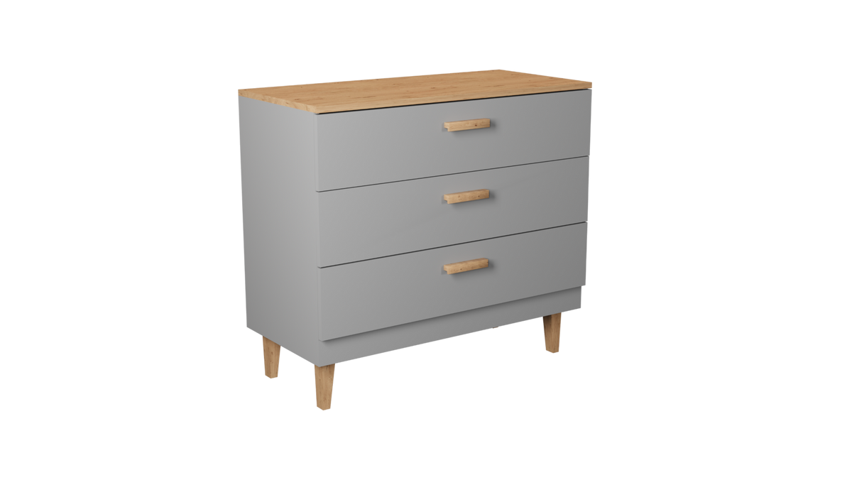 KOMMODE Denver - Grau, Holzwerkstoff (100/90/47cm) - RAUMHIRSCH FURNITURE