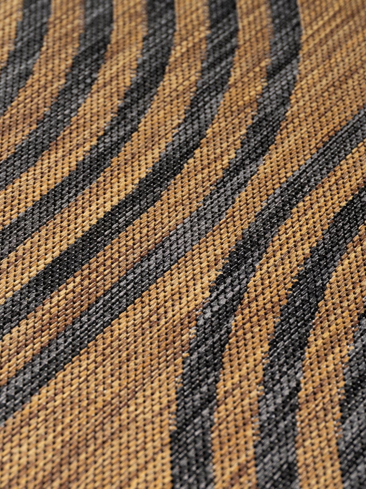 TEPPICH Flachgewebe, Outdoor, Fußbodenheizung-geeignet, mit Bogenmuster, VIGOLENO in Braun-Schwarz, 200 x 280 cm - Braun, Textil (200/280cm) - KADIMA DESIGN