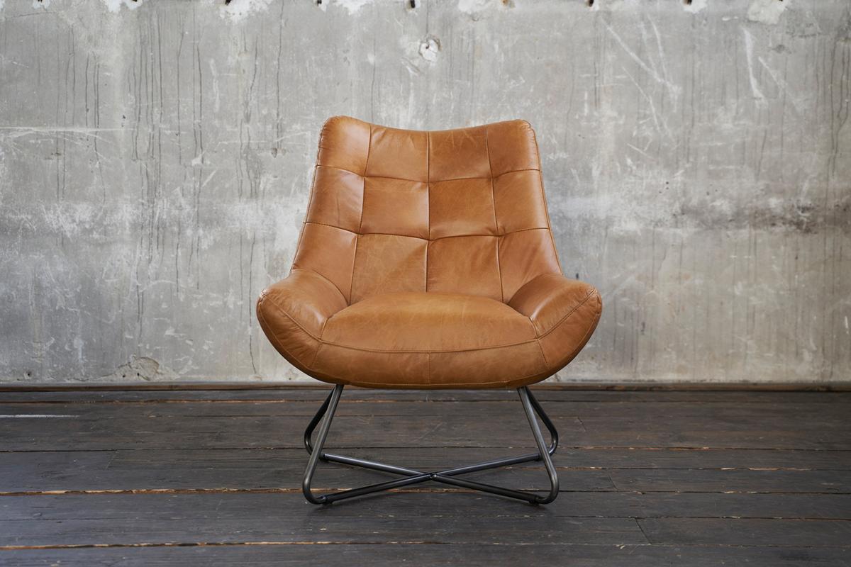 SESSEL SNOOZE Braun Leder - Silberfarben/Braun, Leder (82/93/76cm) - KAWOLA