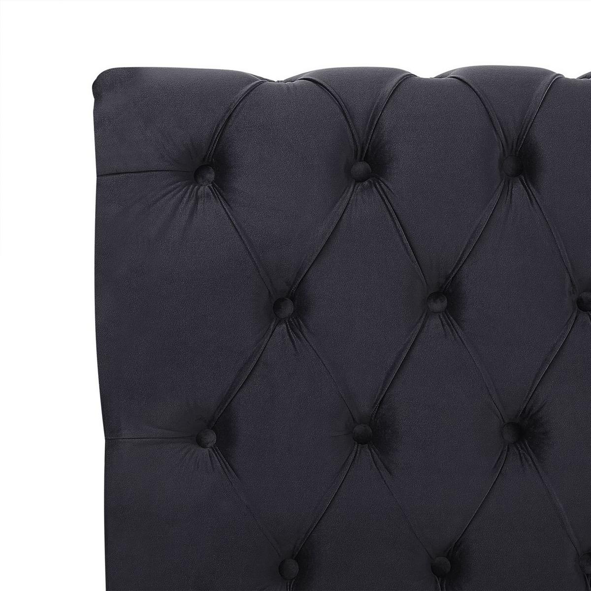 BETT 160/200cm Schwarz Avallon - Schwarz, Textil (160/200cm) - Beliani