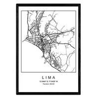 POSTER Lima Nordic Style A4 Schwarzer Rahmen - Schwarz, Papier (29.7/5/21cm) - Nacnic
