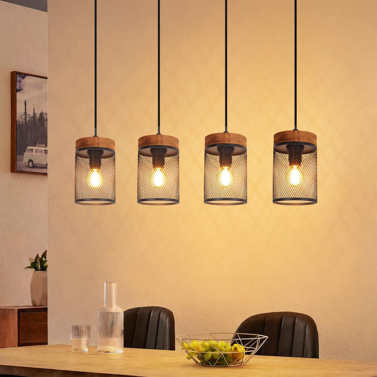 PENDELLEUCHTE Rhyven 65/10/150 cm - Schwarz/Braun, Holz/Metall (65/10/150cm) - ZMH