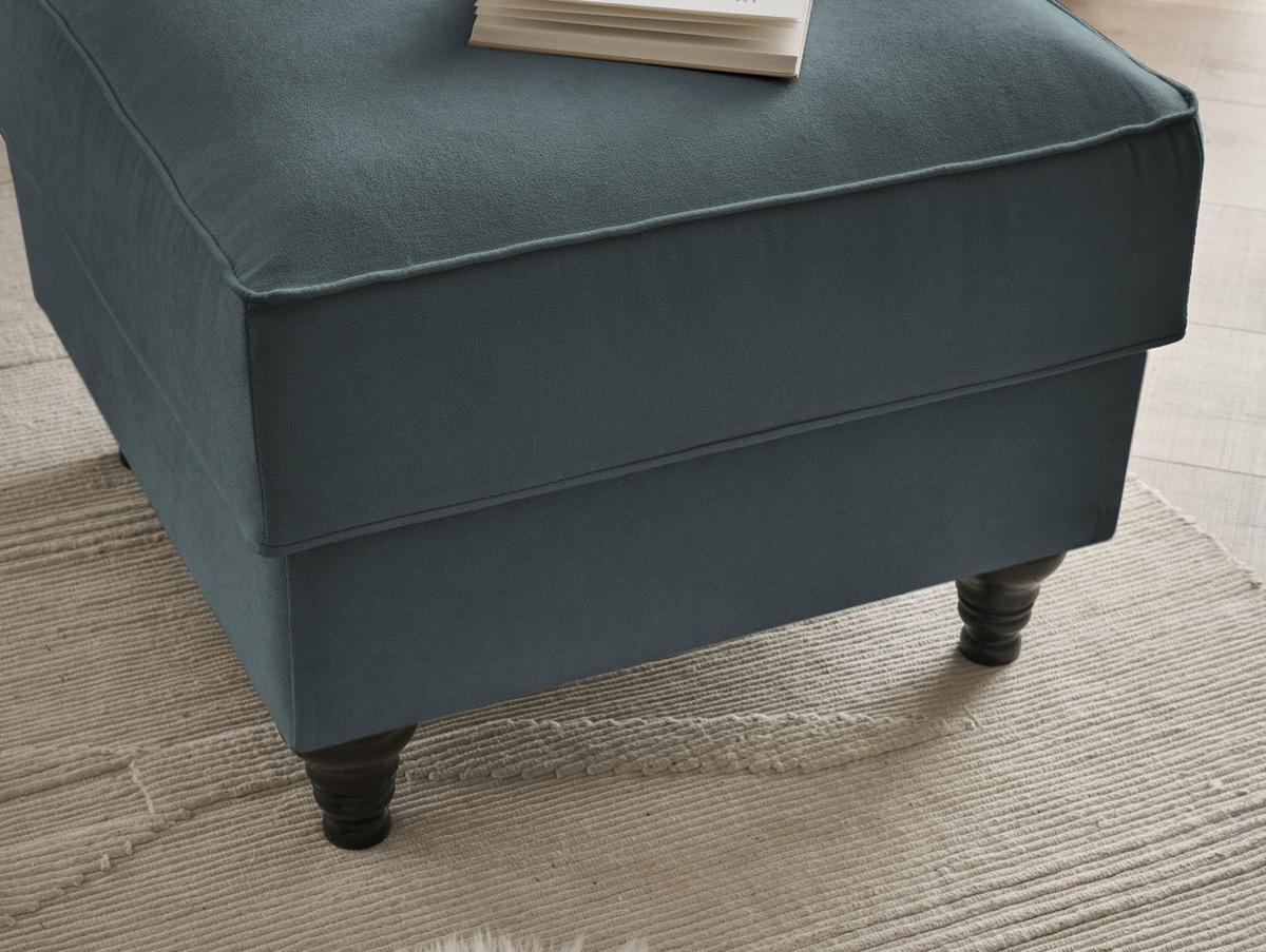 SESSEL-SET grau Landhaus, Loungesessel inklusive Hocker - Braun/Grau, Holz/Textil (175/95/110cm) - Furn.Design
