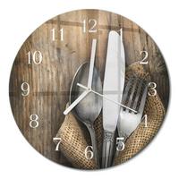 WANDUHR aus Glas Ø30 cm - Besteck - Braun, Glas (30/30/0.4cm) - TULUP