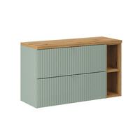 WASCHTISCHUNTERSCHRANK 100.4cm Jade Grün und Holz - Grün, Holzwerkstoff (100.4/59/40cm) - Petits-meubles
