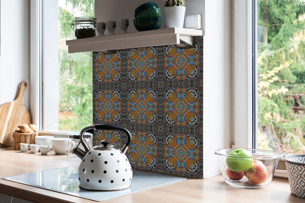 FLIESENAUFKLEBER 9 Stück 30x30 cm selbstklebend Orientalisches Muster - Multicolor, Textil (30/1.6/30cm) - TULUP