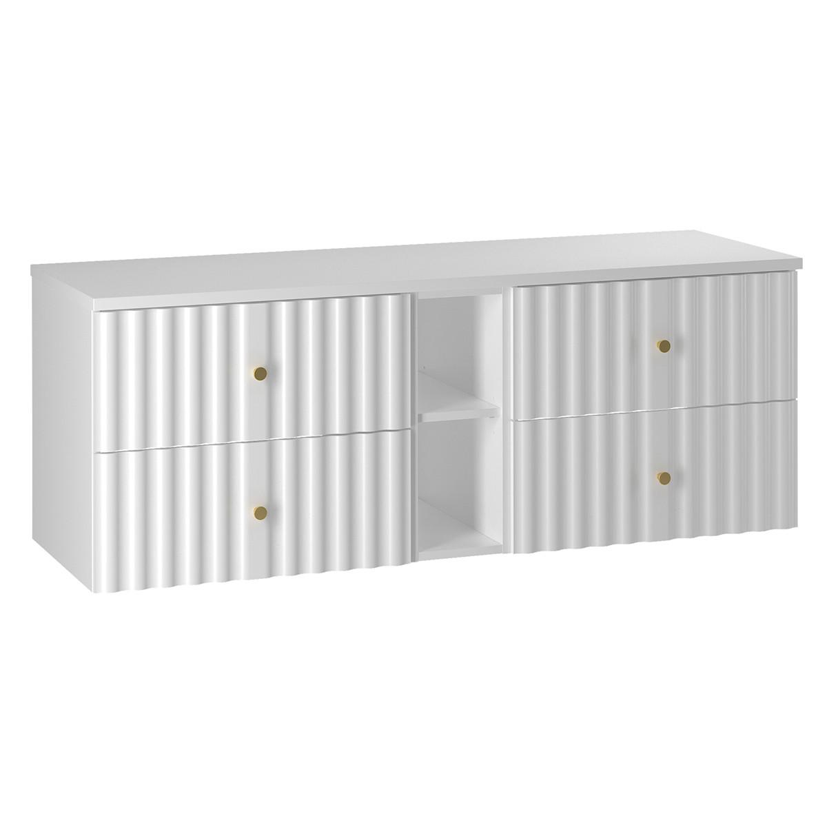 WASCHTISCHUNTERSCHRANK 140.6cm Izae Weiß - Weiß, Holzwerkstoff (140.6/52.2/46.5cm) - Petits-meubles