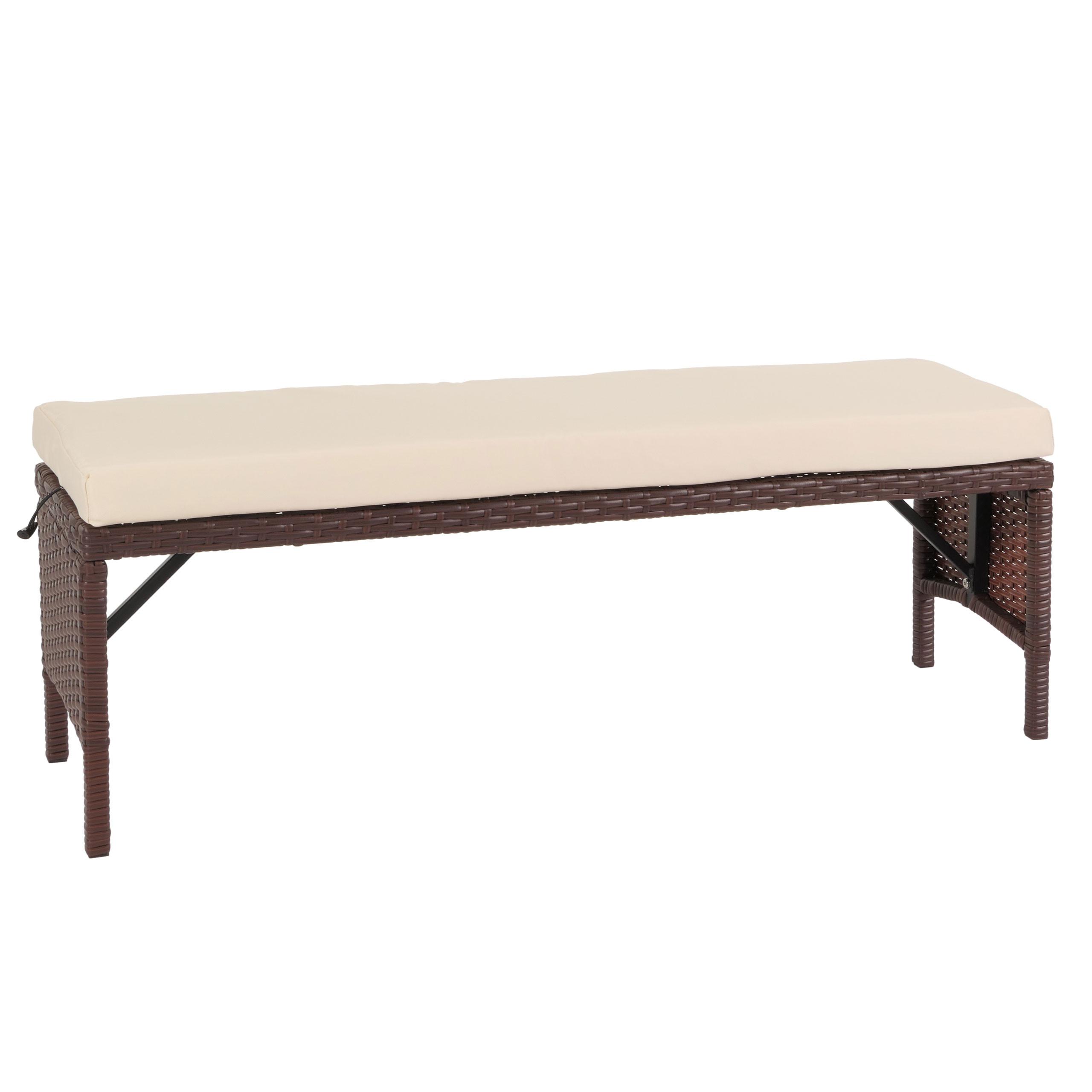 POLY-RATTAN SITZBANK Braun - Braun, Kunststoff (112/35/30cm) - MCW