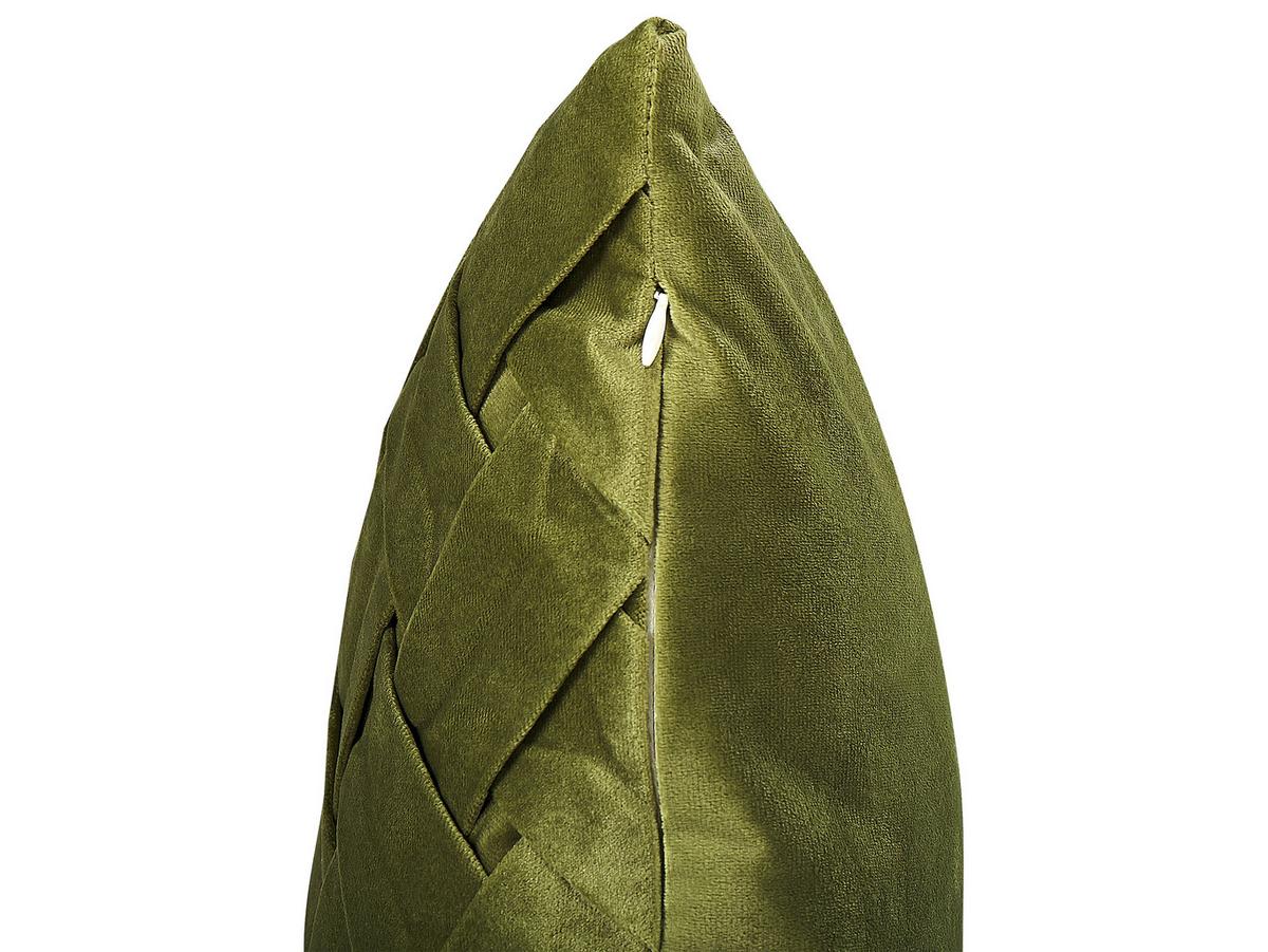 DEKOKISSEN 2er-Set Olivgrün 43/43 cm Narcissus - Olivgrün, Textil (43/43cm) - Beliani