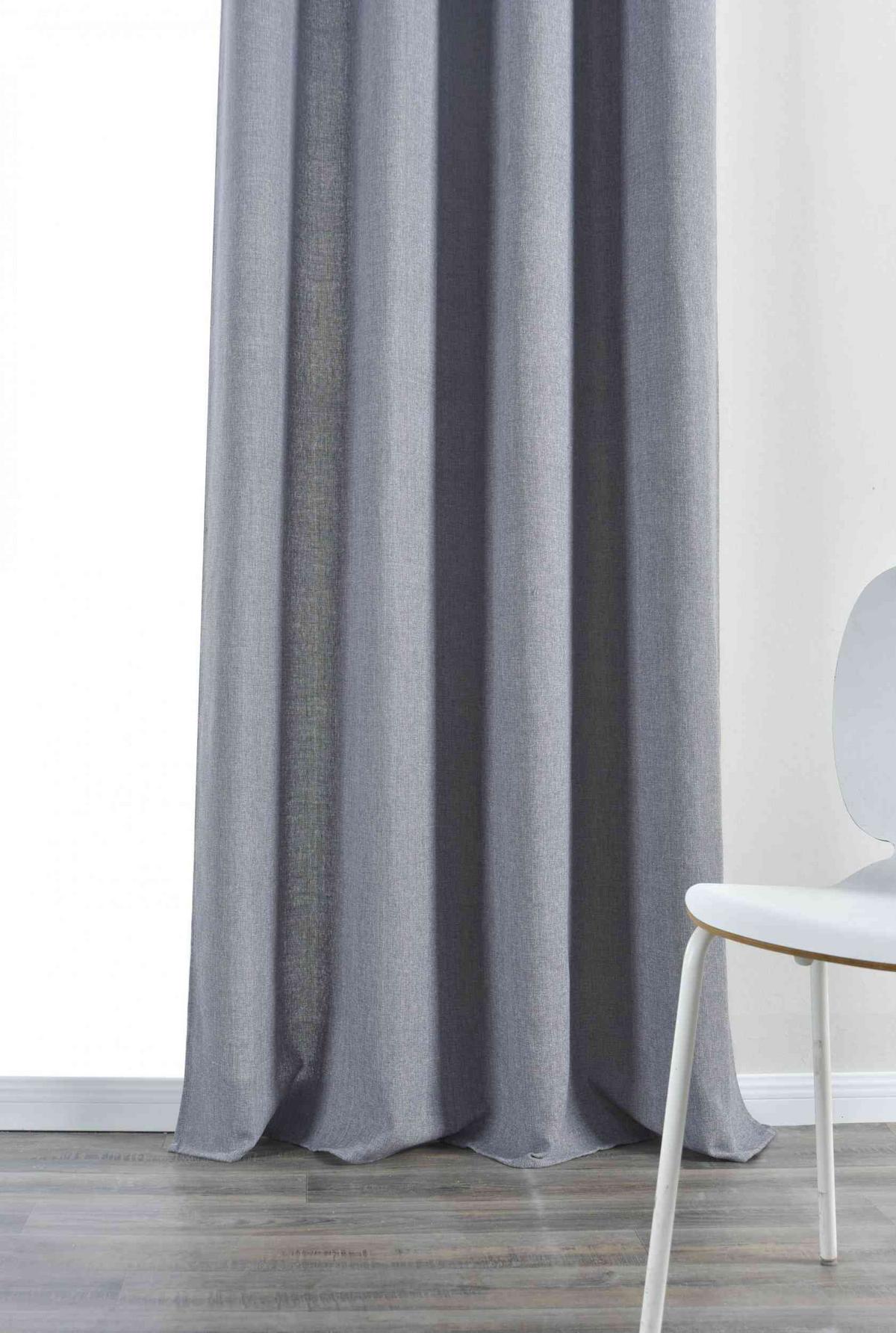 VORHANG 2ER SET »Essen« HxB 245x145 cm Dunkelgrau - Dunkelgrau, Textil (145/245cm) - Gardinenbox