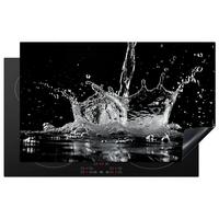 HERDABDECKPLATTE Wasser - Spritzwasser - Schwarz Induktionsmatte 83x51 cm - Schwarz, Kunststoff (83/51.5/0.2cm) - MuchoWow