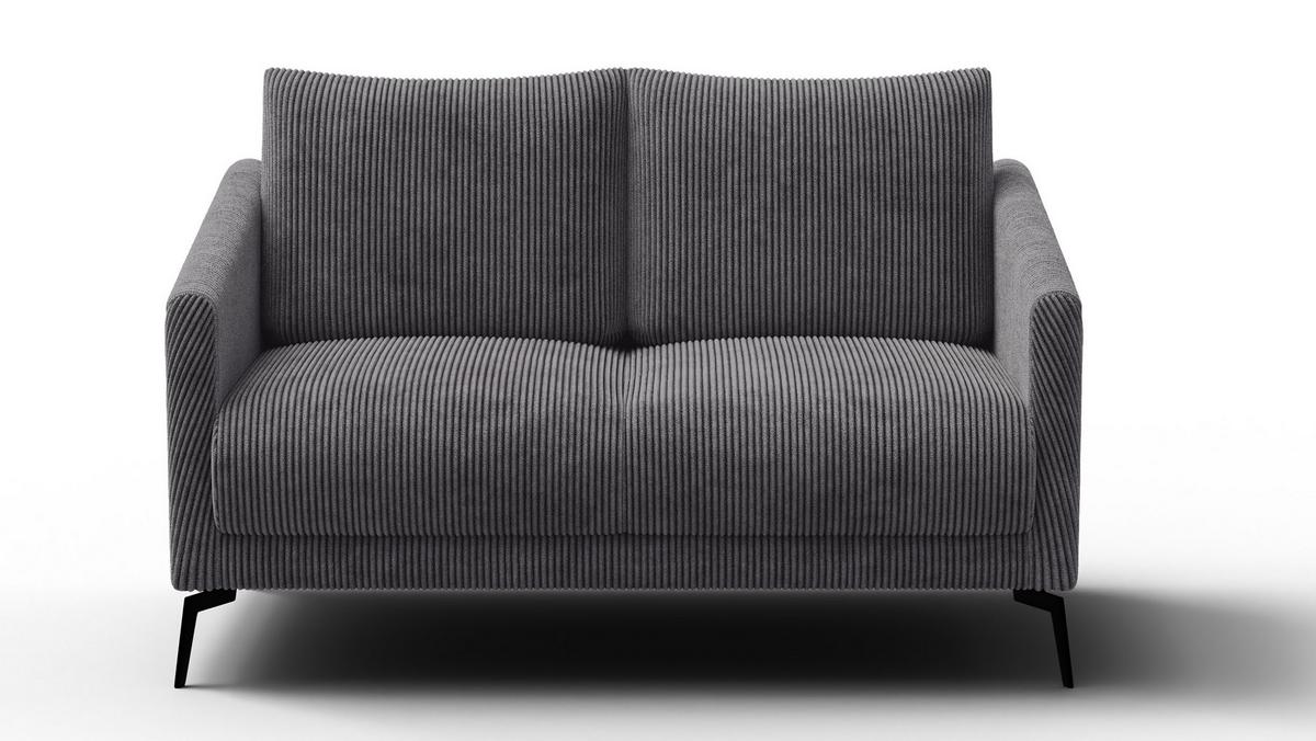 SOFA VILT 2-Sitzer, dunkelgrau - Dunkelgrau/Schwarz, Holzwerkstoff/Textil (142/89/94cm) - Wozimo