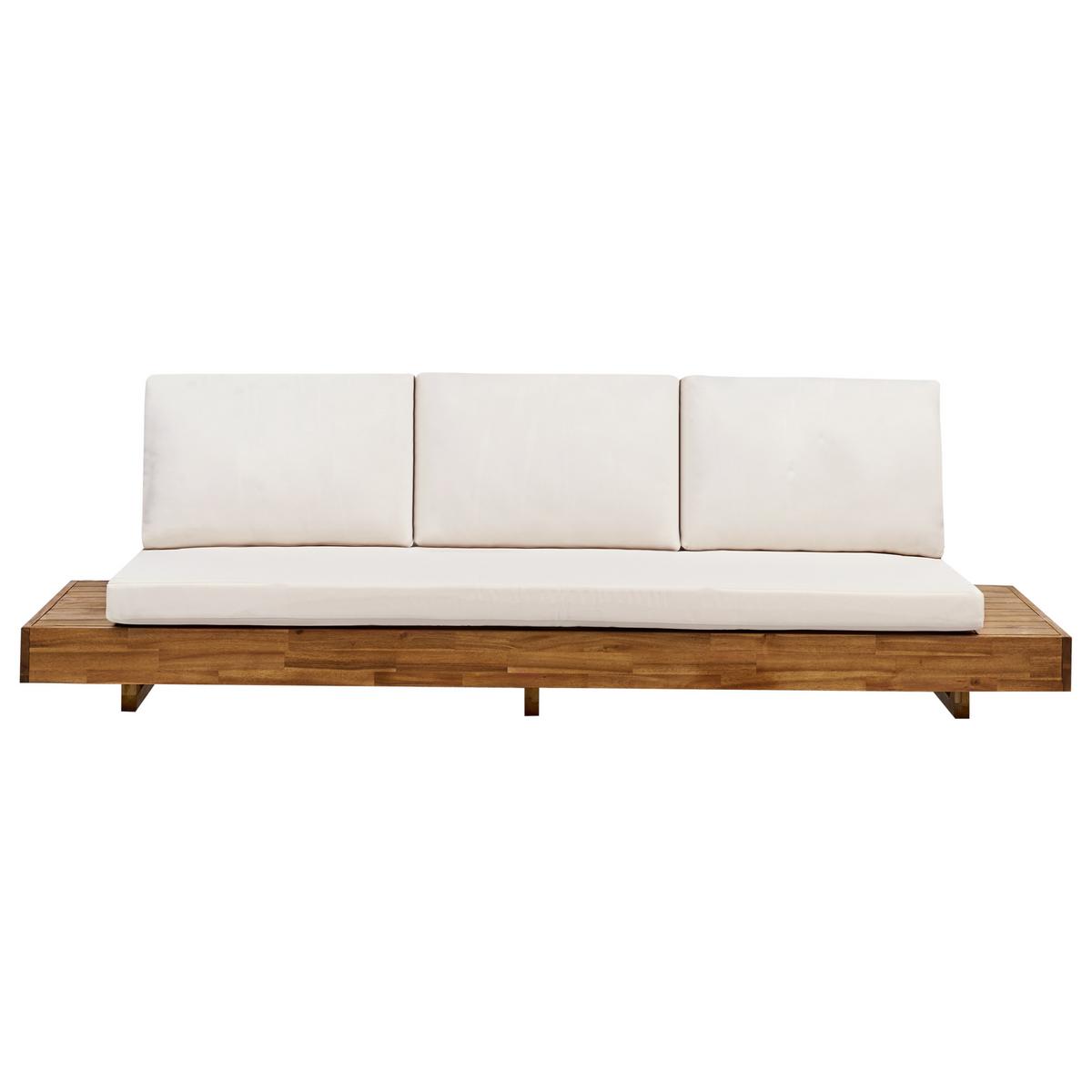 LOUNGE-SET 5-Sitzer Heller Holzfarbton Marettimo - Hellbraun/Weiß, Holz - Beliani