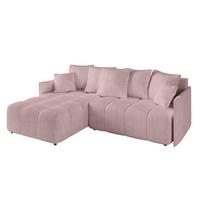 ECKSOFA Ottomane links LONLI-L 251x189x68 Rosa Cord - Rosa, Holzwerkstoff/Kunststoff (251/189cm) - ALTDECOR