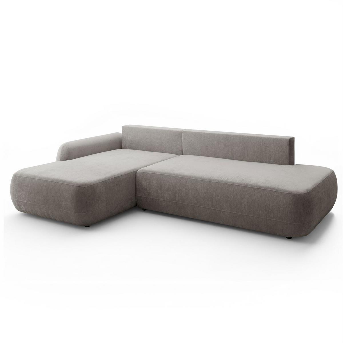 ECKSOFA GOYA mit Schlaffunktion und Bettkasten, Linke, Perfect Harmony 85 - Hellgrau, Textil (184/302cm) - Lookway