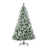 KÜNSTLICHER Weihnachtsbaum, 180 cm Christbaum mit Kunstschnee, Indoor - Grün, Kunststoff (180cm) - HOMCOM