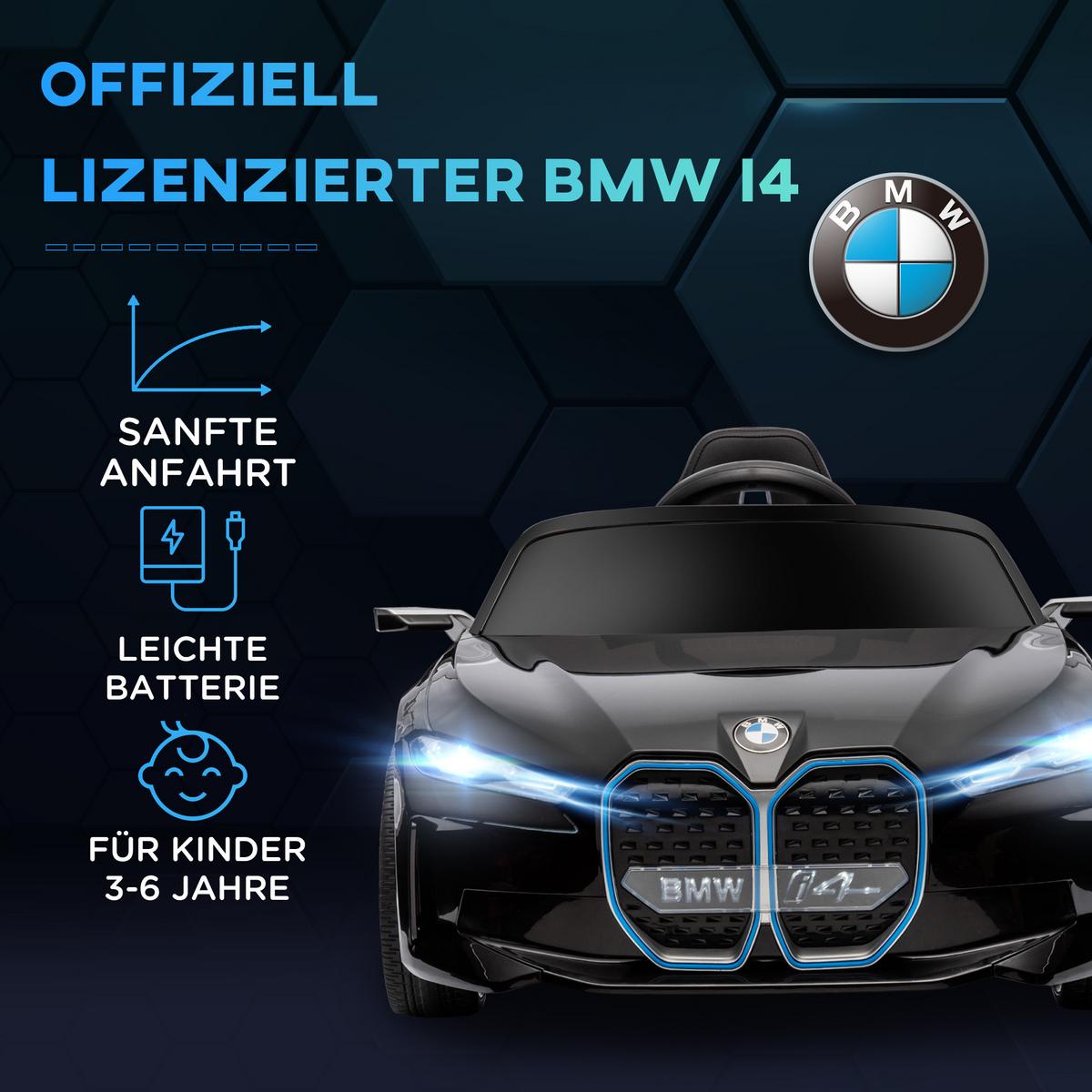 KINDER Elektroauto Elektrofahrzeuge mit Fernbedienung, MP3-Player, 3-5 km/h - Schwarz, Metall (115/67/45cm) - HOMCOM