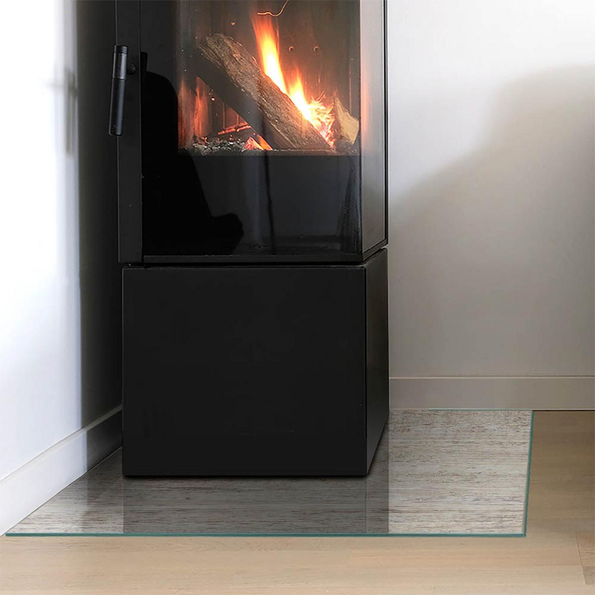 GLASPLATTE für Kamin 60x60 cm - Beige, Glas (60/60/0.4cm) - TULUP
