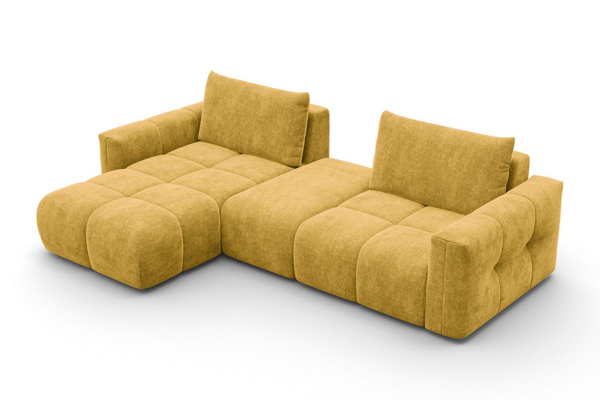 ECKSOFA VERONA 4-Sitzer LINKS, Gelb - Gelb/Schwarz, Holz/Textil (282/173cm) - Courtois Laville