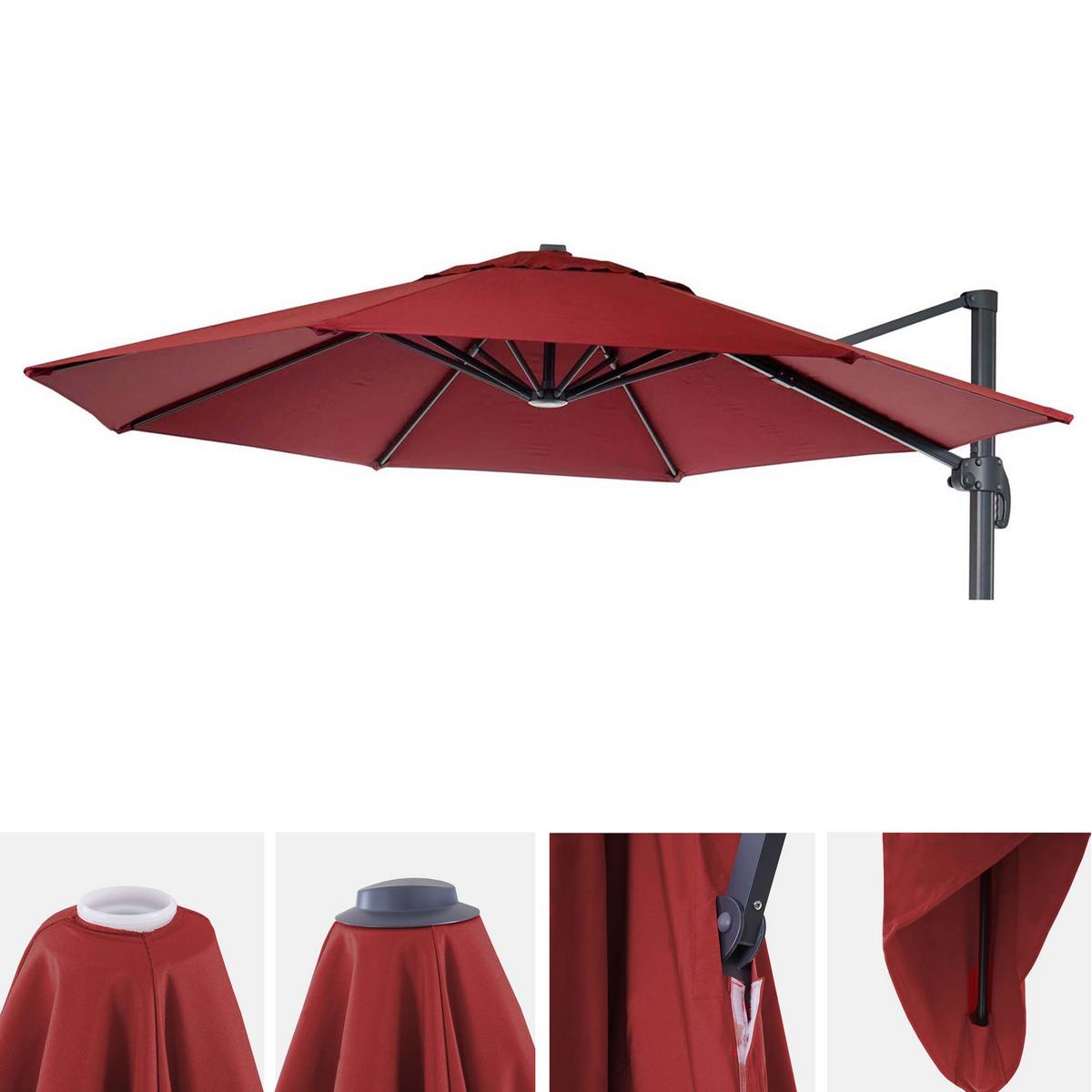 SONNENSCHIRMBEZUG Bordeaux - Bordeaux, Textil (350/350cm) - MCW
